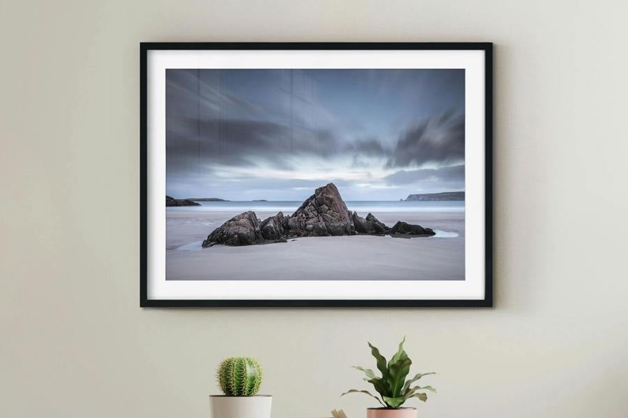Framed art print of UK coastline by photographer Kathy White