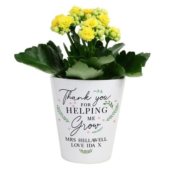 Personalised Memento Company Personalised Thank You For Helping Me Grow Plant Pot