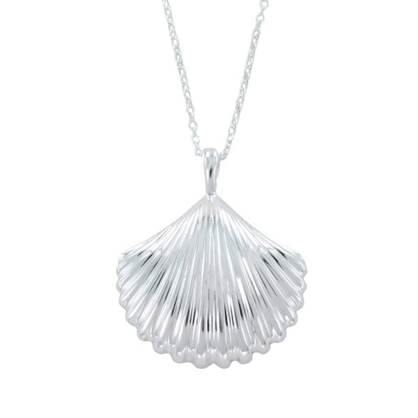 Large Scallop Shell Sterling Silver Necklace - Reeves & Reeves