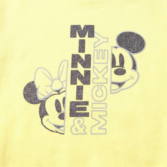 Onomato! Women's Mickey & Minnie Mouse Jumper 100% Cotton French Terry Size L Yellow