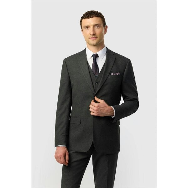 Limehaus Tailored Fit Charcoal Stretch Jacket