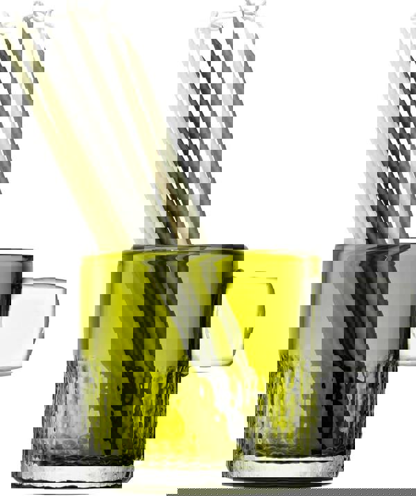 LSA Glass Tealight Holder with Handle 9cm Olive