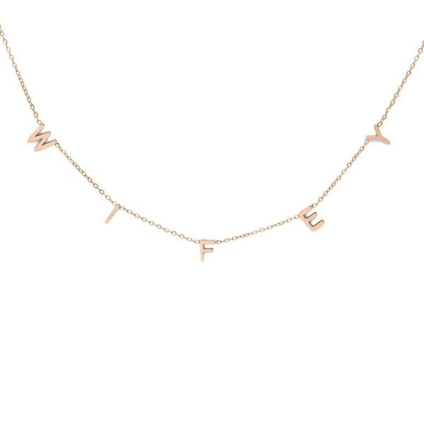 Say It With Personalised Wifey Necklace - Rose Gold Plated