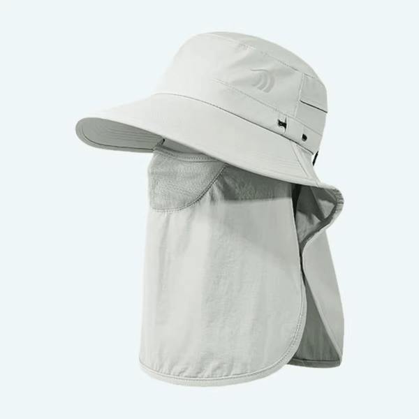 Anniou UPF 50+ Fishing Hat with Face Protection - Light grey - 58-60cm
