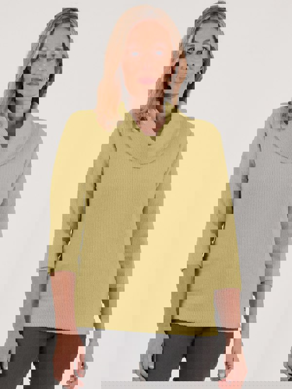 PennyPlain Ribbed Cowl Top - Pear