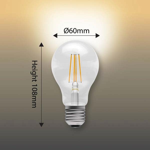 BELL Lighting E27 Edison Screw Dimmable LED Filament GLS 7W Light Bulbs