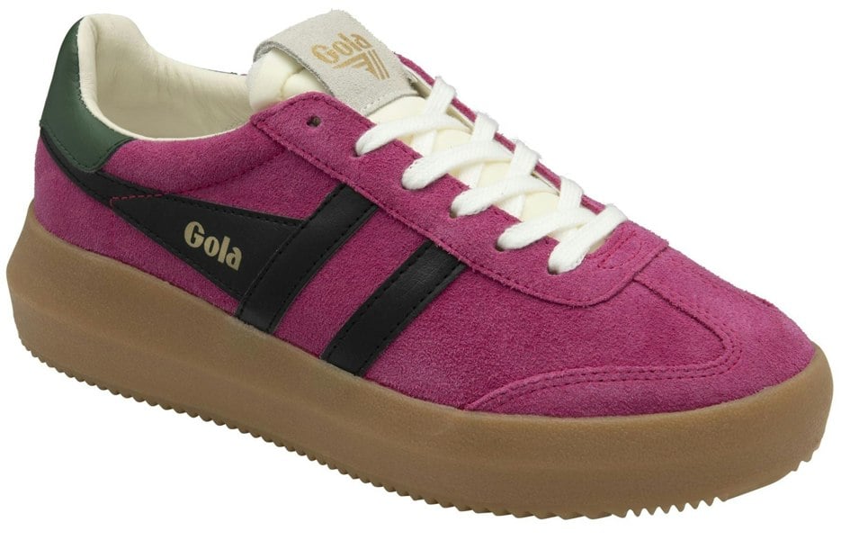 Gola Athena Suede Women's Fuchsia/Black/Evergreen Trainers