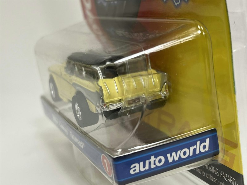 Auto World Slot Cars 1957 Chevy Noman Yellow HO Scale Slot Car X Traction Auto World SC368-1