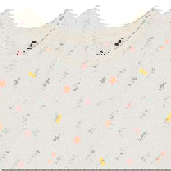 Mini Cuddles Baby Girls Floral Embroidered Dungaree 3pc Set, Green