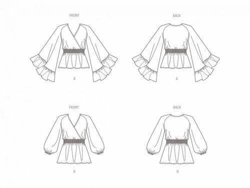 Butterick Sewing Pattern 6930, Tops for Women, D5 (4-6-8-10-12) - Easy