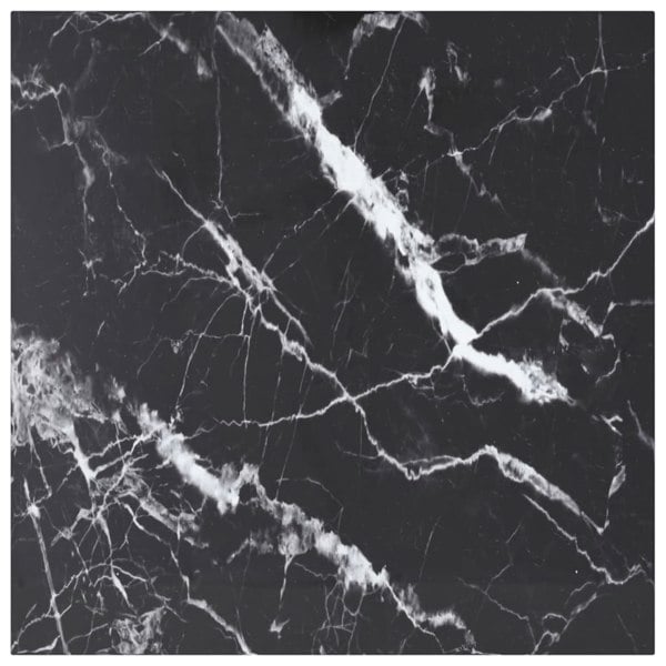 Berkfield Table Top Black 70x70 cm 6 mm Tempered Glass with Marble Design