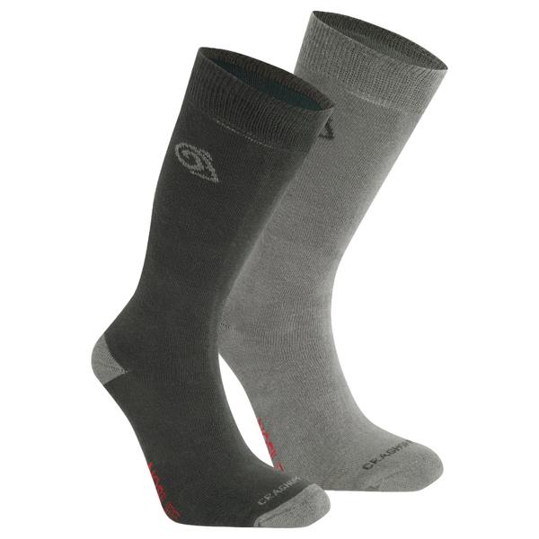 Craghoppers Unisex Adult Insect Repellent Socks (Pack of 2) - Black Pepper/Mid Grey