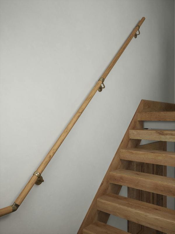 Handrails Direct Packwood Light Oak Half Turn Handrail