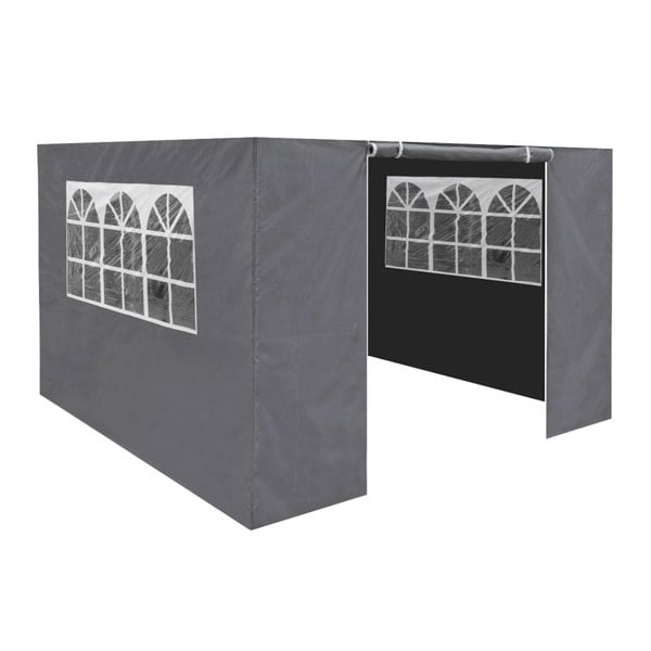 Loops Side Walls Door & Windows for 3x3m Pop-Up Gazebo - GREY - Garden Party Tent