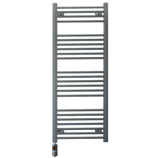 MYHOMEWARE 600 x 1200 mm Anthracite Grey Electric Bathroom Towel Rail Radiator Heater With AF Thermostatic Electric Element Pre-Filled