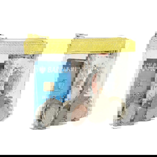 Assots London 'DINAH' Transparent Zip Top Yellow Coin Purse