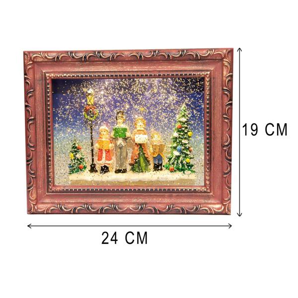 24cm Christmas Carol Singers Choir Scene Frame Snow Globe with Light and Music image 2