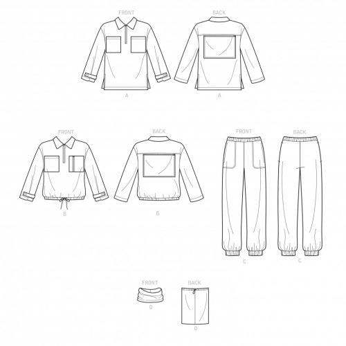 Simplicity Sewing Pattern 9278, Tops, Trousers for Women, Men, AA (XS-S-M) - Intermediate