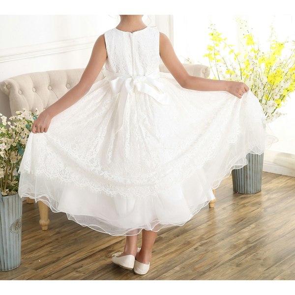 Cinda Ivory Lace Flower Girl Dress