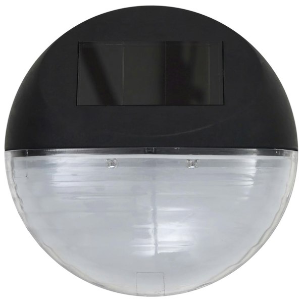 Berkfield Outdoor Solar Wall Lamps LED 24 pcs Round Black