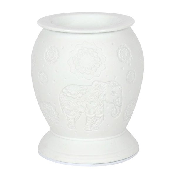 Serano Elephant White Ceramic Electric Oil Burner and Wax Warmer
