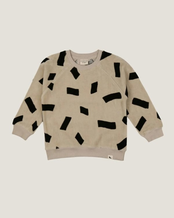 Stone Confetti Print Velour Sweatshirt - image 1