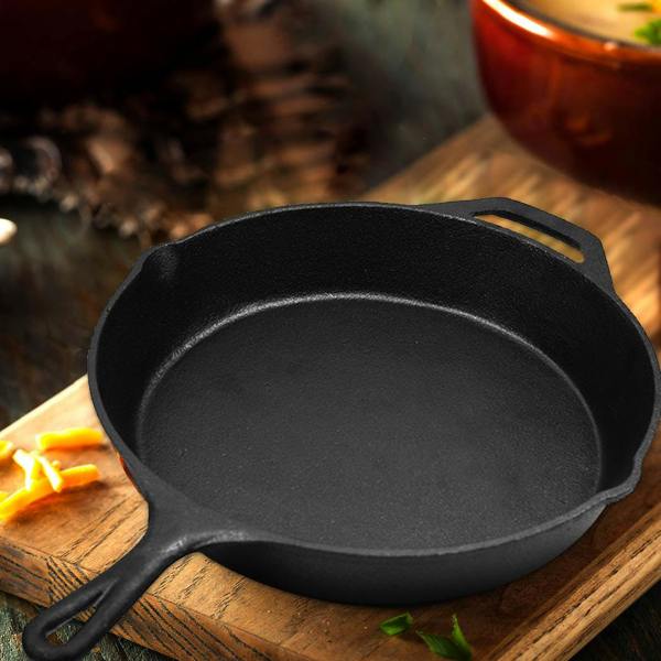 Toque Frying Pan Non Stick Cast Iron 30cm Steak Skillet Round BBQ Grill Camping