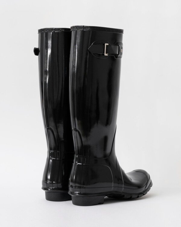 Hunter Womens Original Tall Gloss Wellington Boots - Black