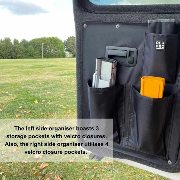 OLPRO VW T5/T6 Barn Door Bundle - Barn Door Campervan Canopy, 2x Rear Barn Door Storage Organisers, Tunnel Mat