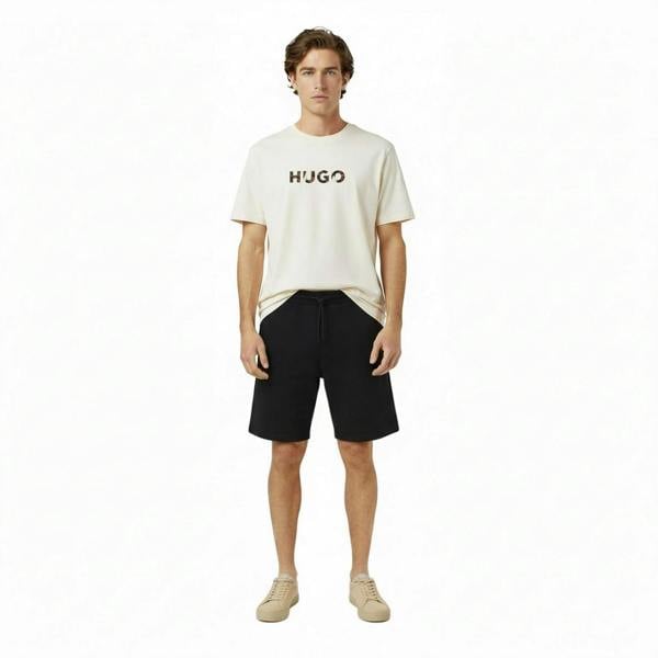 Hugo Mens Dumeo Animal Print Logo Cotton T-Shirt - White - 