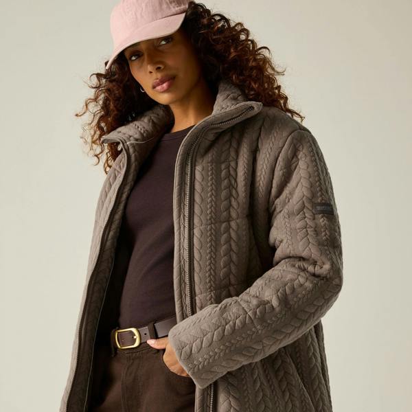 Regatta Womens/Ladies Amaryl Cable Knit Padded Jacket - Mocha - 