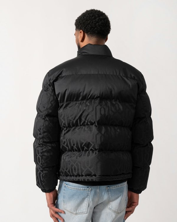 back of a model wearing a HUGO Balto2541 Mens Jacket in Black