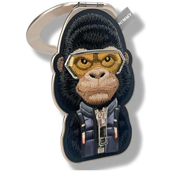 Nimmy Friends Nimmy Cool & Cute 2.0 Gorilla Embroidery Magnetic Stand with MagSafe Black - N-KM-BSZJ-016