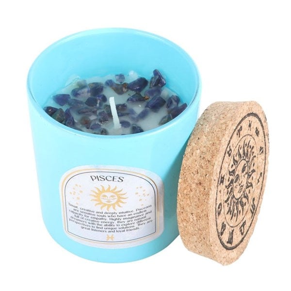 Something Different Pisces Gardenia Aquamarine Scented Candle - Blue/Brown