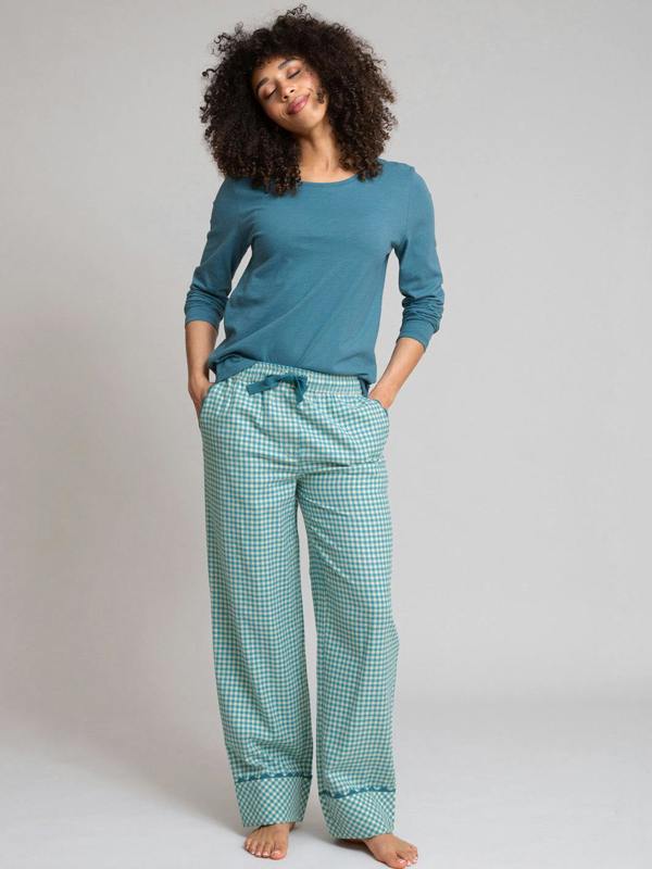Kite Womens Organic Ocean Check Cranborne Flannel Comfies