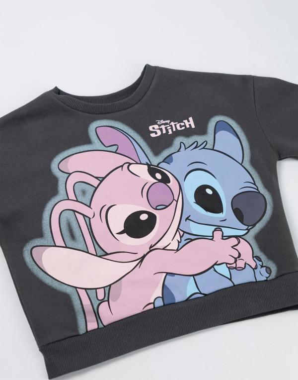 Vanilla Underground Disney Lilo & Stitch Girls Grey Stitch Sweatshirt and Joggers Set