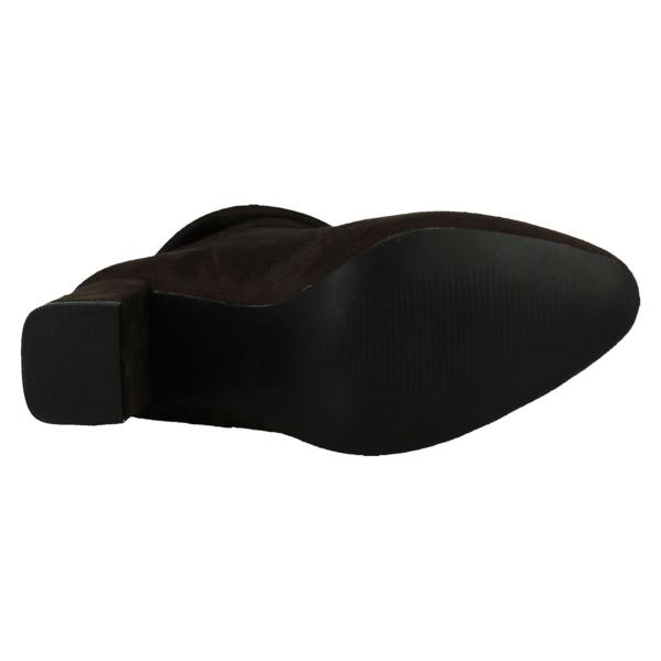 Spot On Ladies Spot On Mid Block Heel Calf Rouched Boots F51238