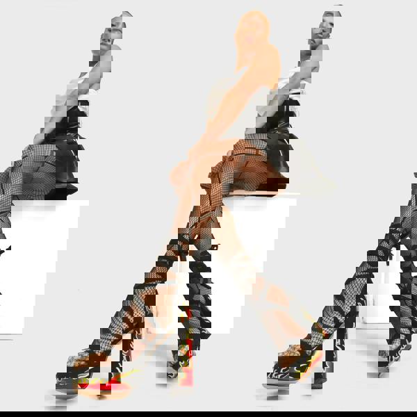 Lamoda Blow Ya Mind Platform Sandals Black Suede Chunky Gothic Heels