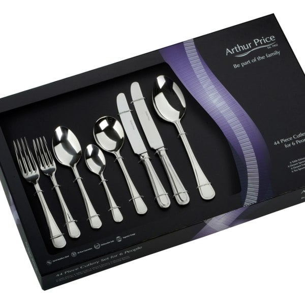 Arthur Price 'Bead' Stainless Steel 44 Piece 6 Person Gift Boxed Cutlery Set