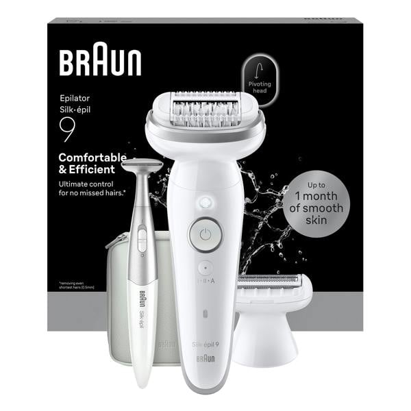 Braun Silk·épil 9, Wet & Dry Epilator, Lasting Smooth Skin, 9-241, Silver