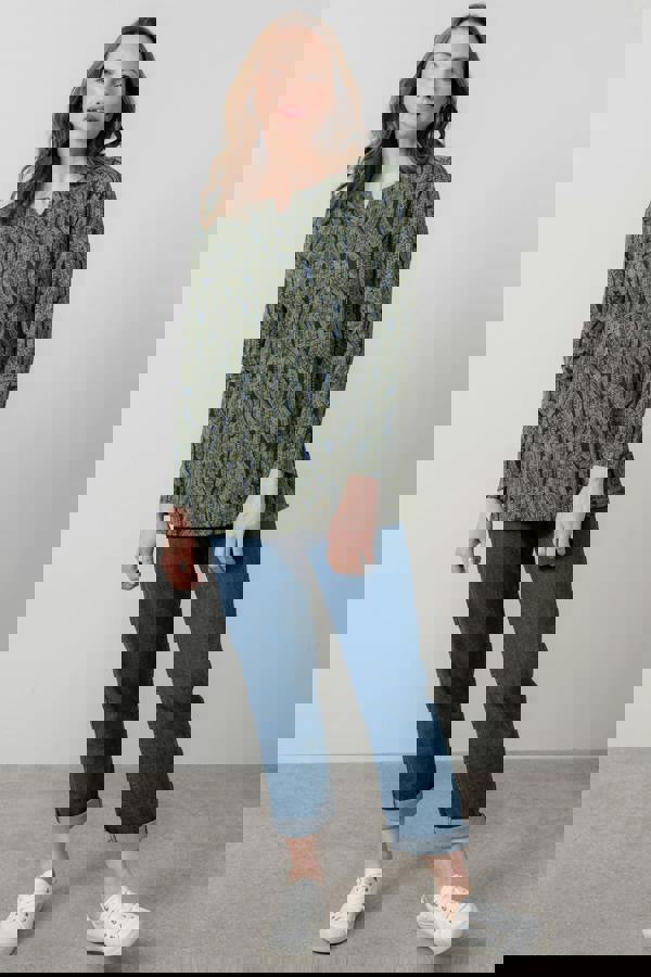 Lily & Me Maple Printed Cotton Jersey Tunic Navy