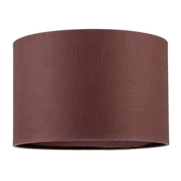 Modern Cinnamon Reddish Brown Textured Linen Fabric Circular Lampshade Image 1