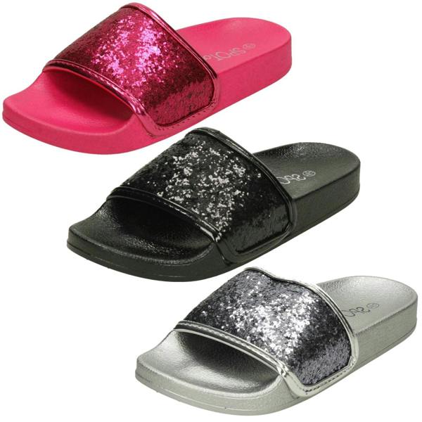 Spot On Girls Spot On Glitter Vamp Sliders