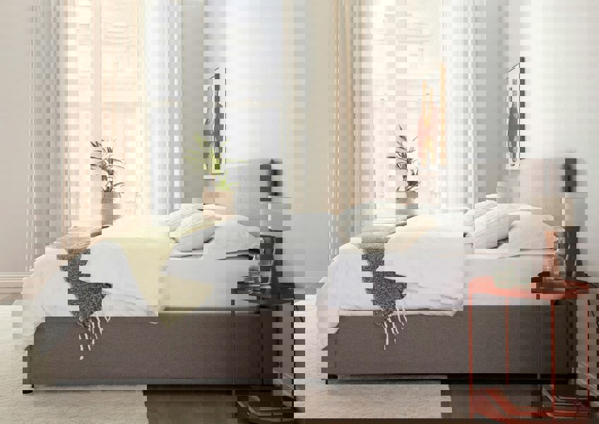 DS Living Marceli Grey Upholstered Ottoman Bed Frame