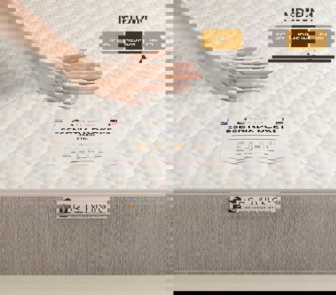 DS Living Luxe 800 Pocket Sprung Mattress with Comfort Layers- 3ft - Single - Essentials by DS Living