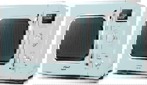 800W 20L Retro Microwave Oven with LED Display Red/Cream/Pastel Green Living and Home