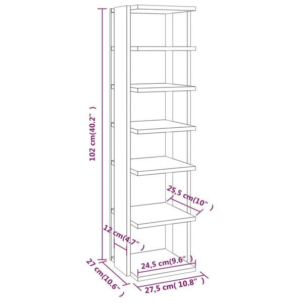 Berkfield Shoe Rack Grey Sonoma 27.5x27x102 cm Engineered Wood