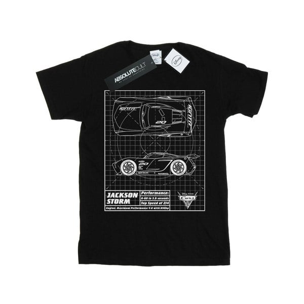 Disney Boys Cars Jackson Storm Blueprint T-Shirt - Black