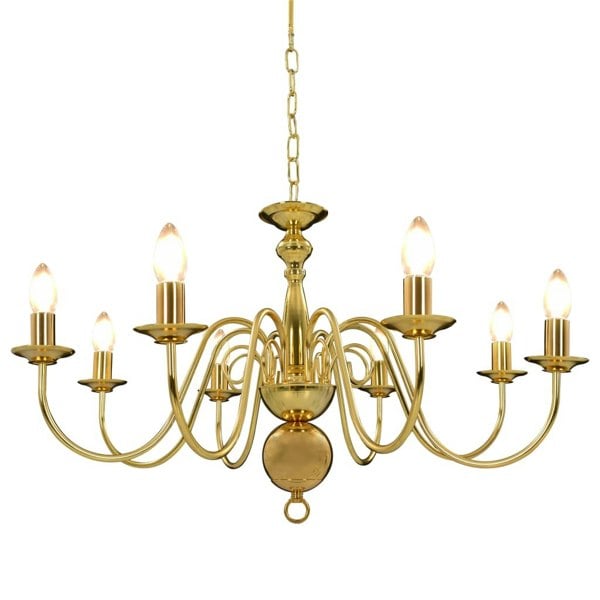 Berkfield Chandelier Golden 8 x E14 Bulbs