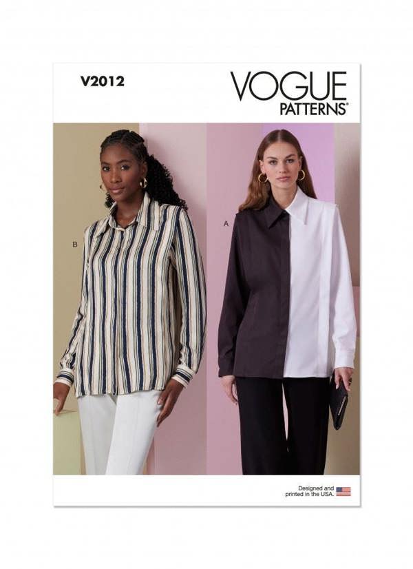 Vogue Sewing Pattern 2012, Tops, Shirts for Women, H5 (6-8-10-12-14) - Intermediate